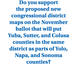 Do you support the proposed new congressional district maps on the November ballot that will put Yuba, Sutter, and Co...
