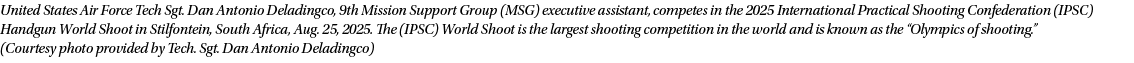 United States Air Force Tech Sgt. Dan Antonio Deladingco, 9th Mission Support Group (MSG) executive assistant, compet...
